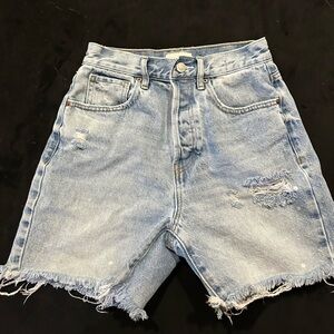 PacSun Light Blue Distressed Denim Shorts